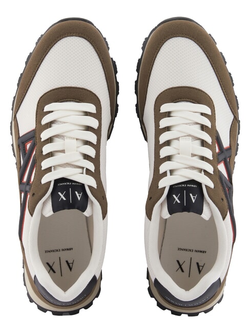 DROP MICROSUEDE Sneakers with contrasting logo musk + off-white - Men&rsquo;s shoes