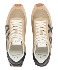 ARMANI EXCHANGE ROYALE SUEDE AIR MESH AX logo leather sneakers soul+black - Men&rsquo;s shoes - 4