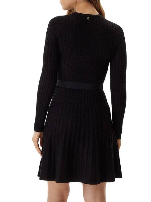 HANA  Cable knit dress jetbla - Woman Clothes