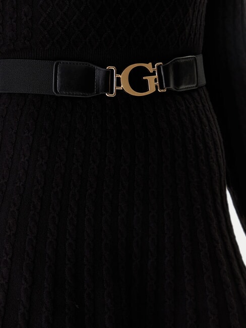 HANA  Cable knit dress jetbla - Woman Clothes
