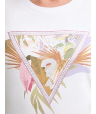 GUESS PALM TRIANGLE Cotton T-Shirt purwhite - T-shirt - 3