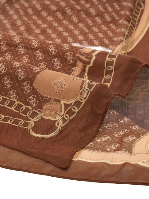 LINDSEY PRINTED Scarf with geometric pattern brown - Scarves