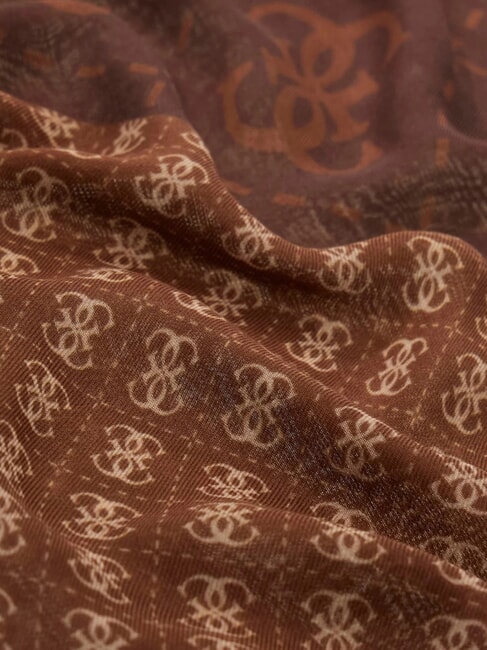 LINDSEY PRINTED Scarf with geometric pattern brown - Scarves