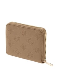 GUESS ELLA Compact, zip-around wallet beige logo - Women&rsquo;s Wallets - 3