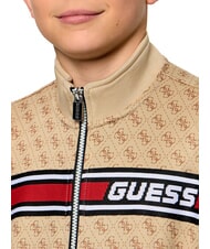 GUESS KIDS ACTIVE Full zip sweatshirt 4g aop beige white - Baby Sweatshirt - 3