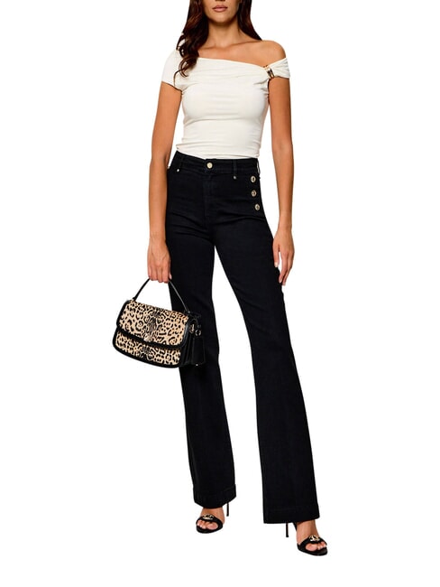 AUDREY                                   Handbag with shoulder strap, in leather leopard - Women&rsquo;s Bags