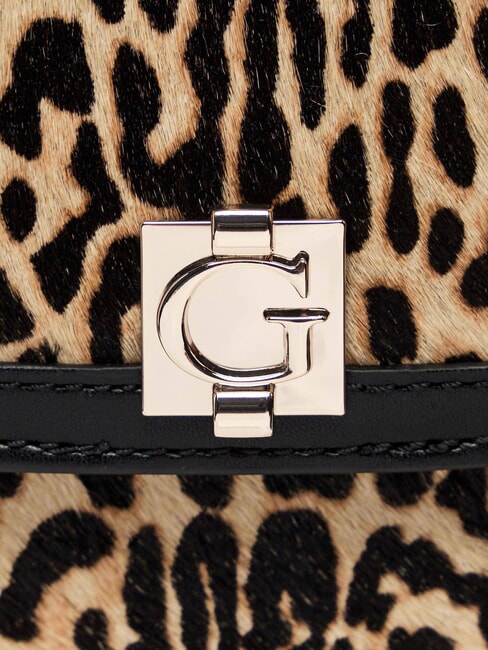 AUDREY                                   Handbag with shoulder strap, in leather leopard - Women&rsquo;s Bags