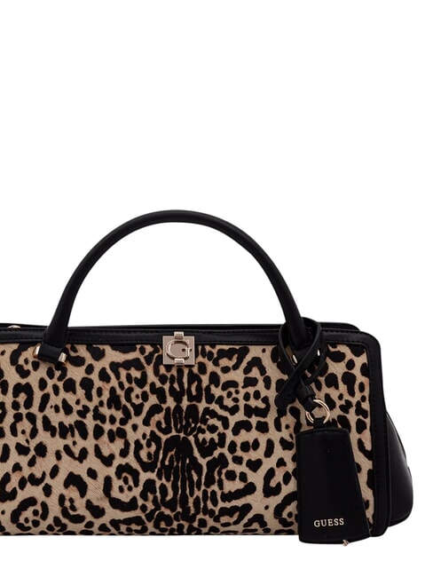 AUDREY                                   Handbag with shoulder strap, in leather leopard - Women&rsquo;s Bags