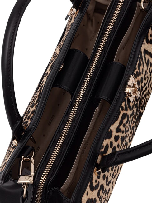 AUDREY                                   Handbag with shoulder strap, in leather leopard - Women&rsquo;s Bags