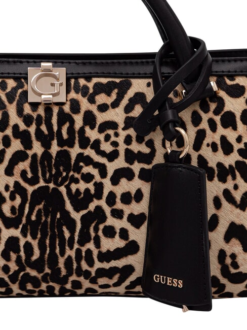 AUDREY                                   Handbag with shoulder strap, in leather leopard - Women&rsquo;s Bags