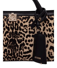 GUESS AUDREY                                   Handbag with shoulder strap, in leather leopard - Women&rsquo;s Bags - 7