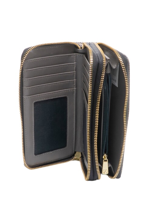 PLANETARIUM Large double zip wallet wild watercolor/ dk taupe - Women&rsquo;s Wallets
