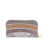 GATTINONI PLANETARIUM Large double zip wallet wild watercolor/ dk taupe - Women&rsquo;s Wallets - 3