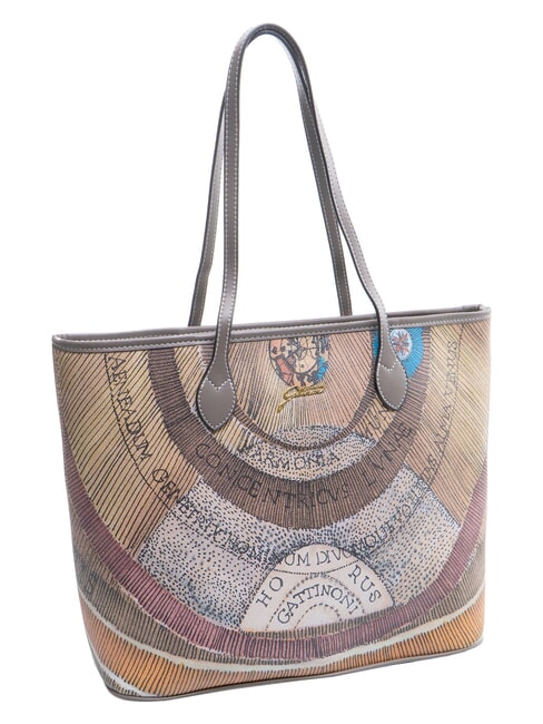 PLANETARIUM Medium shopping bag wild watercolor/ dk taupe - Women&rsquo;s Bags
