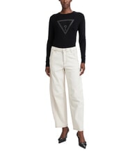 GUESS KATIE Crew neck, tight-fitting sweater jetbla - Women's Sweaters - 3