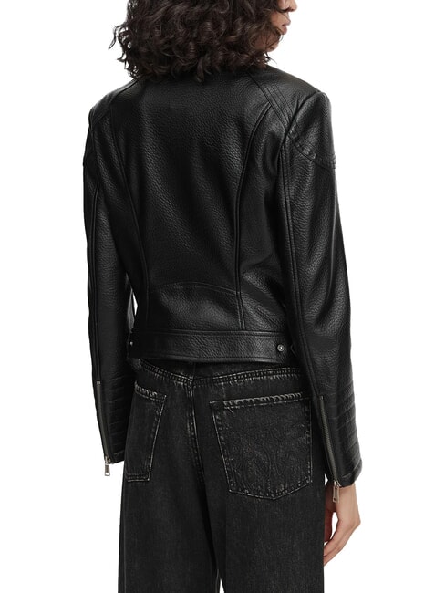 MARLENE CARIBOU Faux leather jacket, regular fit jetbla - Women's Jackets