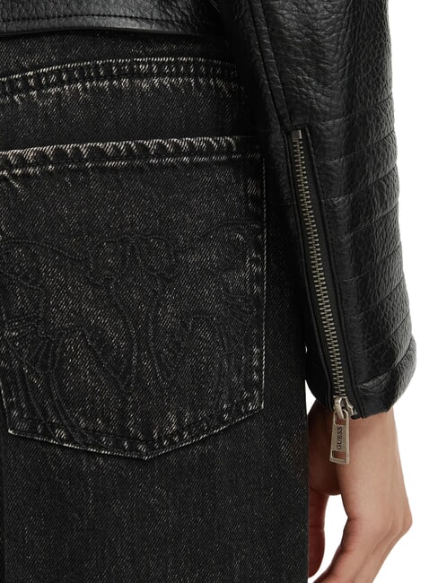 MARLENE CARIBOU Faux leather jacket, regular fit jetbla - Women's Jackets
