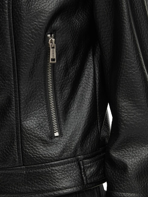 MARLENE CARIBOU Faux leather jacket, regular fit jetbla - Women's Jackets