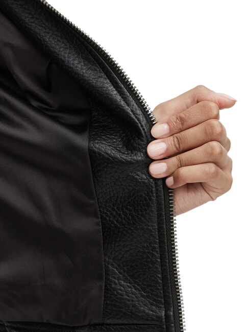 MARLENE CARIBOU Faux leather jacket, regular fit jetbla - Women's Jackets