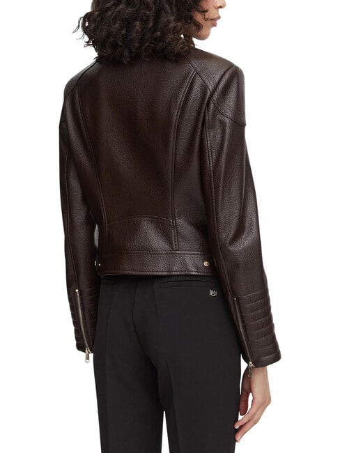 MARLENE CARIBOU Faux leather jacket, regular fit chocolate brown - Women's Jackets