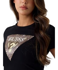 GUESS SNAKE TRIANGLE Short-sleeved T-shirt jetbla - T-shirt - 4