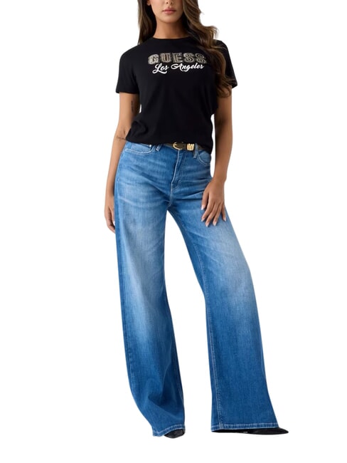 SNAKE SCRIPT Short-sleeved T-shirt, pure cotton jetbla - T-shirt