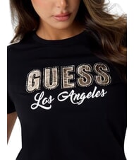 GUESS SNAKE SCRIPT Short-sleeved T-shirt, pure cotton jetbla - T-shirt - 4