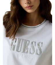 GUESS SEQUINS BIG LOGO Short-sleeved T-shirt with large logo purwhite - T-shirt - 4