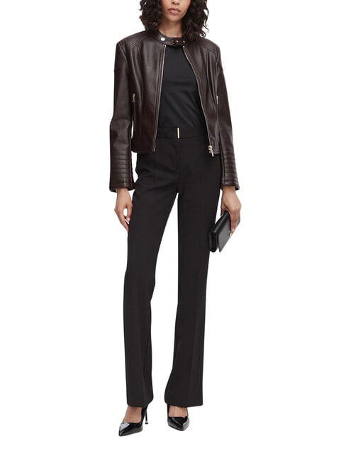 MARLENE CARIBOU Faux leather jacket, regular fit chocolate brown - Women's Jackets