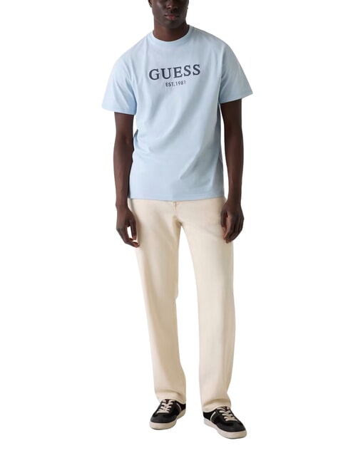 LOGO Short-sleeved T-shirt, pure cotton aerial blue - T-shirt