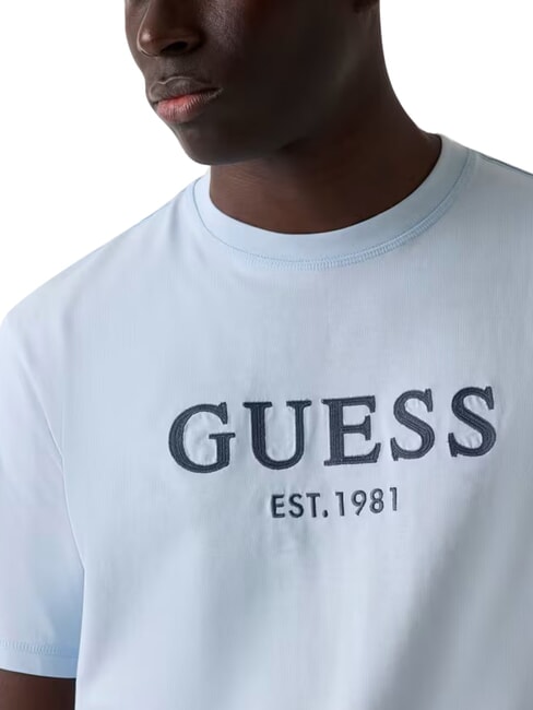 LOGO Short-sleeved T-shirt, pure cotton aerial blue - T-shirt