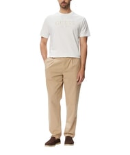 GUESS LOGO Short-sleeved T-shirt, pure cotton purwhite - T-shirt - 3