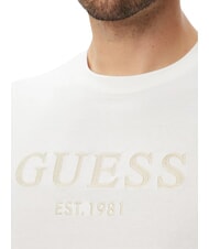 GUESS LOGO Short-sleeved T-shirt, pure cotton purwhite - T-shirt - 4