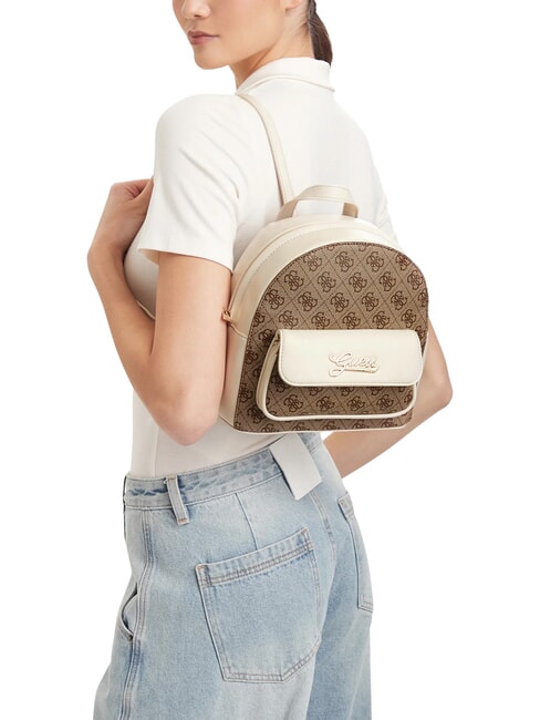 GIRL Backpack with front pocket 4g aop beige white - Women&rsquo;s Bags