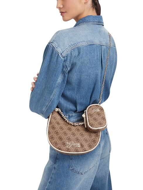 GIRL Shoulder bag with chain strap 4g aop beige white - Women&rsquo;s Bags