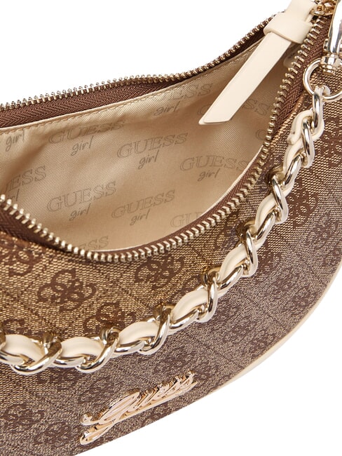 GIRL Shoulder bag with chain strap 4g aop beige white - Women&rsquo;s Bags