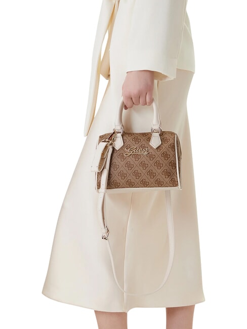 GIRL MINI ME Mini handbag with shoulder strap 4g aop beige white - Women&rsquo;s Bags