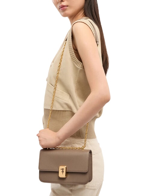 CAMEO Mini shoulder bag, in leather desert taupe - Women&rsquo;s Bags
