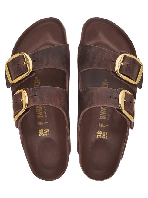 ARIZONA BIG BUCKLE HEX Oiled leather slipper sandal habana - Women&rsquo;s shoes