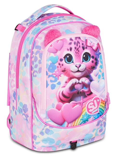 HEART BUDDY GIRL Backpack with trolley, detachable pink doll - Backpack trolleys