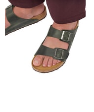 BIRKENSTOCK ARIZONA Oiled leather sandals thyme - Men&rsquo;s shoes - 6