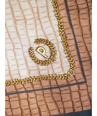 POLLINI CROCO LOGO Scarf crocus brown - Scarves - 4