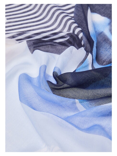 FLOWER Block scarf light blue - Scarves