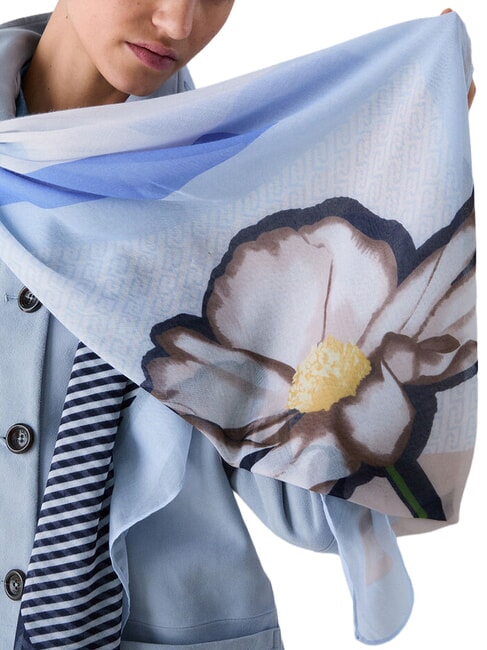 FLOWER Block scarf light blue - Scarves