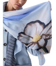 LIUJO FLOWER Block scarf light blue - Scarves - 5