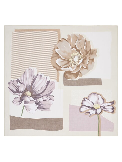 FLOWER Block scarf white cream - Scarves