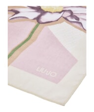 LIUJO FLOWER Block scarf white cream - Scarves - 3