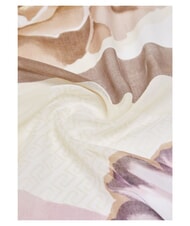 LIUJO FLOWER Block scarf white cream - Scarves - 4