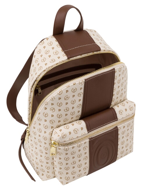 HERITAGE Backpack with front pocket and key ring brown ivory - Women&rsquo;s Bags