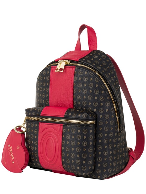 HERITAGE Backpack with front pocket and key ring black red - Women&rsquo;s Bags